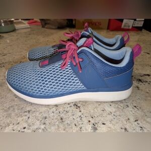 Vionic Coro Sneaker Indigo Blue Pink Laces Size 9 Comfort Arch Support Walking